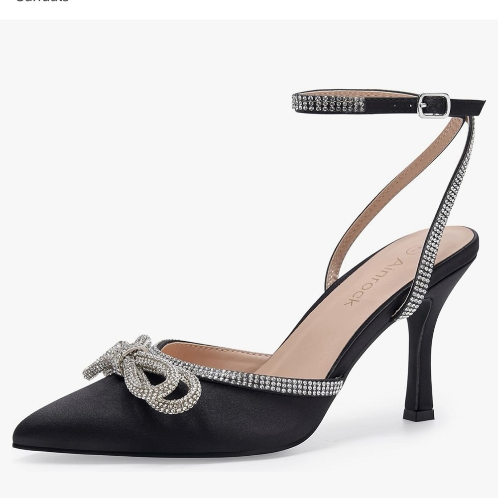 Women’s Heels with Rhinestone Bow